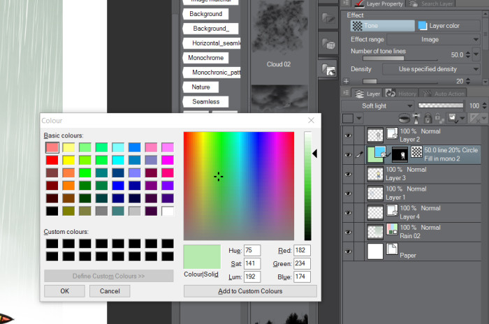 Manga Studio 5 EX layer Palette