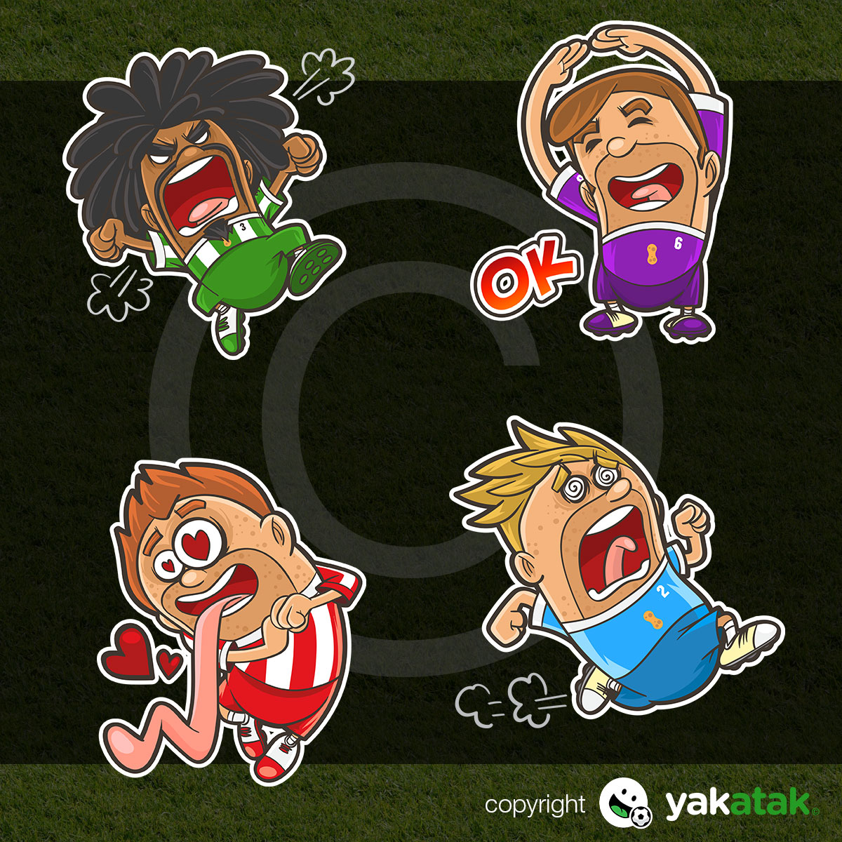 Cartoon football stickers 3