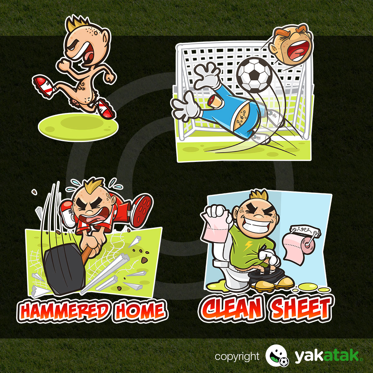 Cartoon football stickers 2